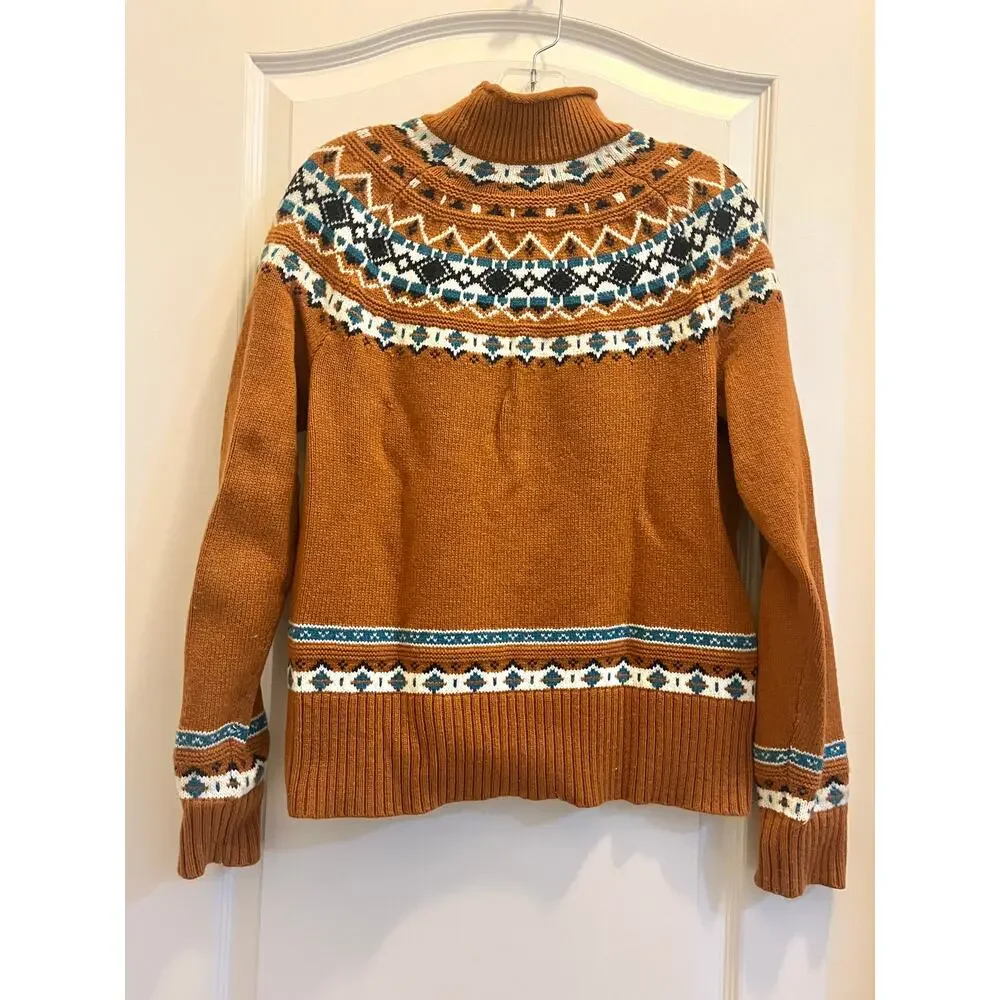 J. Crew Fair Isle Rollneck Sweater in Adobe Multi